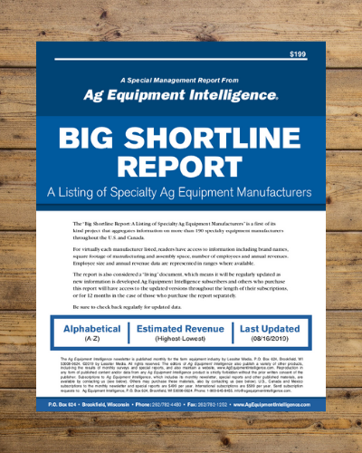 Big Shortline Report: A Listing of Specialty Ag Equipment Manufacturers