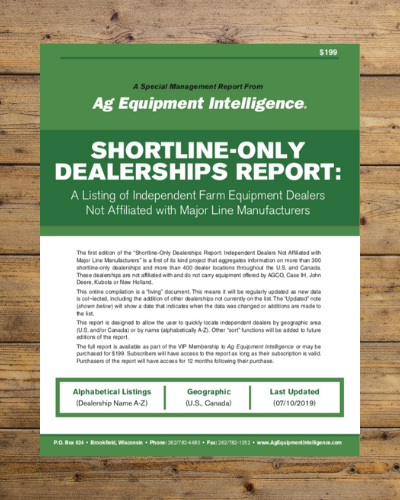 Shortline-Only Dealerships Report